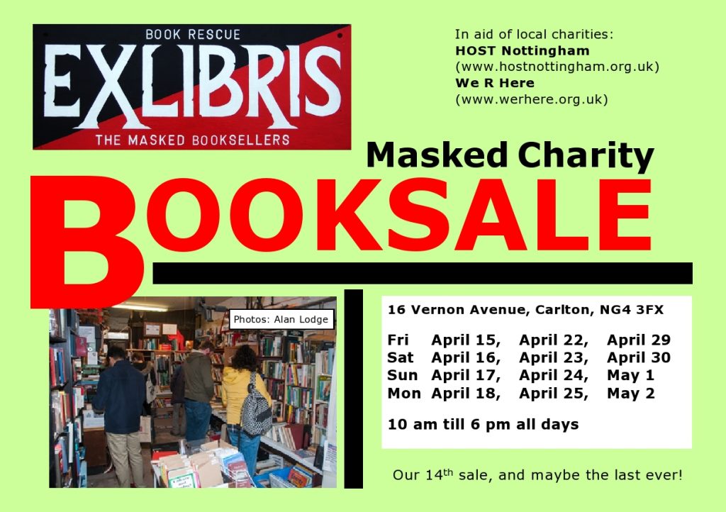 Booksale flyer, showing the same info that's in the blog post.